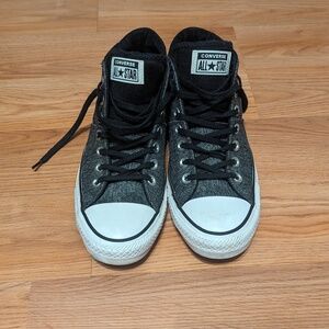 Converse Chuck Taylor All Star Mid tops Street Unisex Shoes Black-Mason-White